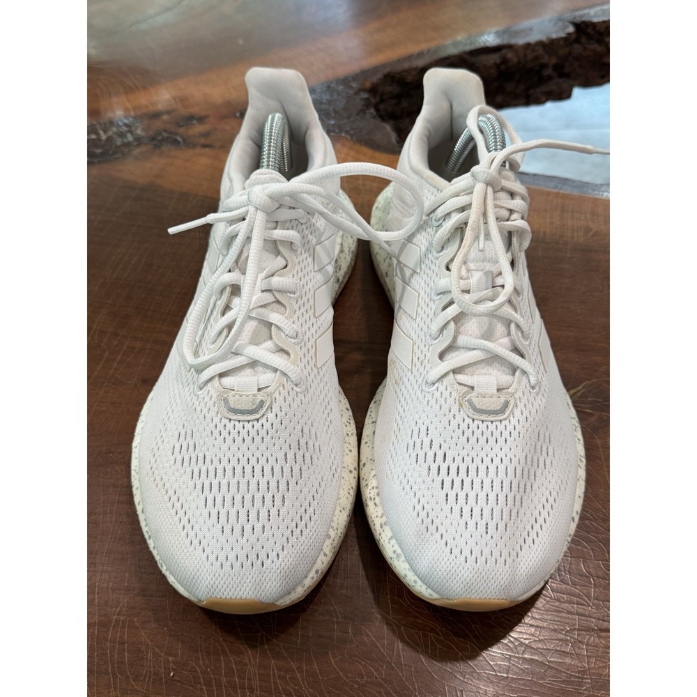 adidas PureBoost 21 Men's 8.5 White Running Shoes GZ3152 Boost Knit‎ Gum